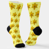 Chaussette Fleur jonquille jaune Motif sans couture sur chaus (Angulaire)