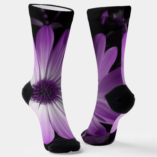 Chaussette Fleur marguerite violette (Angulaire)