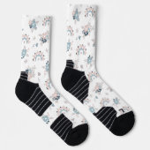 Chaussette Fleur Motif et arc-en-ciel Boho sans joint (Droite)