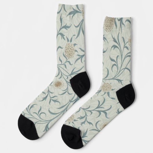 Chaussette Fleur, motif floral, William Morris (Gauche)