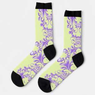 Chaussette Fleur océanique : Harmonie violette / Art élégant