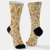 Chaussette Fleur orange brûlée Paisley  (Angulaire)
