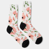 Chaussette Fleur Rose Moderne Personnaliser (Droite)