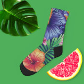 Chaussette Fleur tropicale lumineuse 