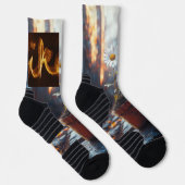 Chaussette Fleurir à travers les flammes (Droite)