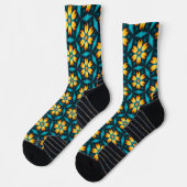 Chaussette Fleurs Abstraites jaunes (Gauche)