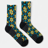 Chaussette Fleurs Abstraites jaunes (Droite)