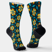 Chaussette Fleurs Abstraites jaunes (Angulaire)
