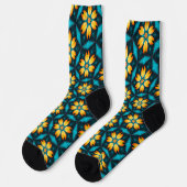 Chaussette Fleurs Abstraites jaunes (Gauche)
