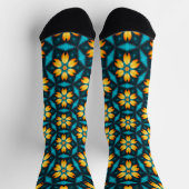 Chaussette Fleurs Abstraites jaunes (Haut)