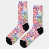 Chaussette Fleurs abstraites jolies et colorées (Gauche)
