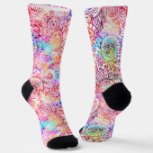 Chaussette Fleurs abstraites jolies et colorées (Angulaire)