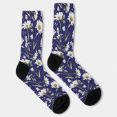 Chaussette Fleurs Aquarelles Blanches (Droite)