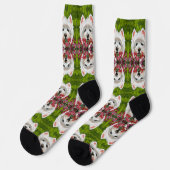 Chaussette Fleurs blanches et roses (Gauche)
