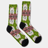 Chaussette Fleurs blanches et roses (Droite)