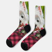 Chaussette Fleurs blanches et roses (Gauche)