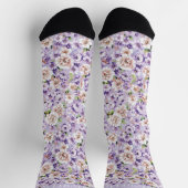 Chaussette Fleurs blanches florales bleues sur mesure (Haut)