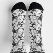 Chaussette Fleurs blanches sur gris foncé (Haut)