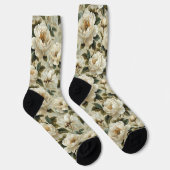 Chaussette Fleurs blanches sur un arrière - plan crème. (Droite)