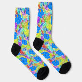 Chaussette Fleurs Bleues Hawaïennes (Droite)