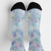 Chaussette Fleurs Bleues Lavande Blanches (Haut)
