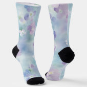Chaussette Fleurs Bleues Lavande Blanches (Angulaire)