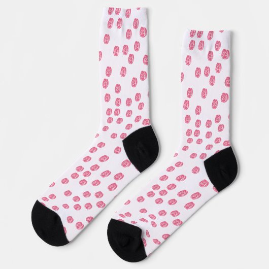 Chaussette Fleurs BOtaniques roses élégantes (Gauche)