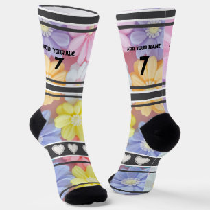 Chaussette Fleurs Colorées - Chaussettes de Nom et de Numéro