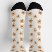 Chaussette Fleurs crème (Haut)