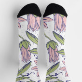 Chaussette Fleurs d'aquarelle cousues mignonnes l Rose et bla (Haut)