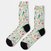 Chaussette Fleurs d'aquarelle : Jardin de rêve (Gauche)