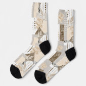 Chaussette Fleurs de crème sur blanc (Gauche)