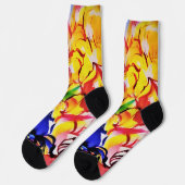 Chaussette Fleurs de fleurs Abstraites d'été exotiques (Gauche)