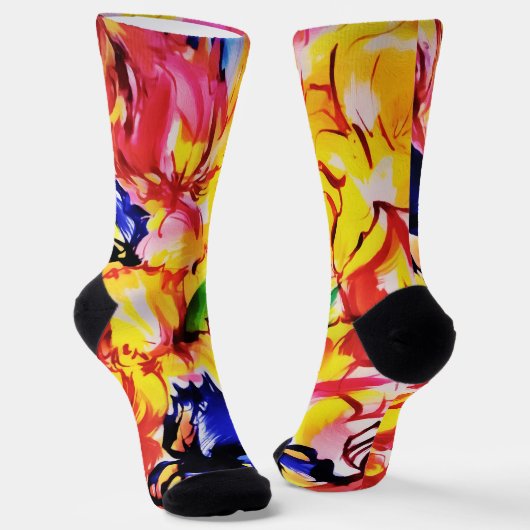 Chaussette Fleurs de fleurs Abstraites d'été exotiques (Angulaire)