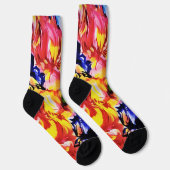 Chaussette Fleurs de fleurs Abstraites d'été exotiques (Droite)