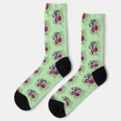 Chaussette Fleurs de lotus henné éléphant (Gauche)