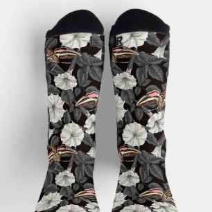 Chaussette Fleurs de lune et sphinx Moths 2