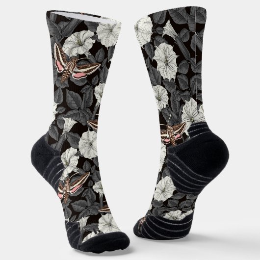Chaussette Fleurs de lune et sphinx Moths 2 (Angulaire)