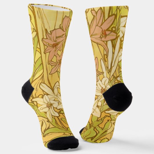 Chaussette Fleurs de lys Art nouveau d'Alphonse Mucha (Angulaire)