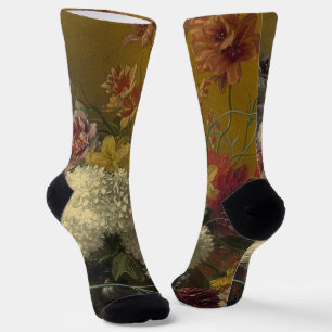 Chaussette Fleurs de maître hollandais antique Georgius van O