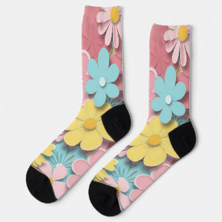 Chaussette Fleurs de papier