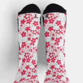 Chaussette Fleurs de papier rouge et blanc (Haut)