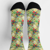 Chaussette Fleurs de perroquets tropicaux de la Jungle d'été (Haut)