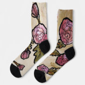Chaussette Fleurs de pivoines roses (Gauche)