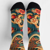 Chaussette Fleurs de serpent vert (Haut)