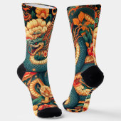 Chaussette Fleurs de serpent vert (Angulaire)