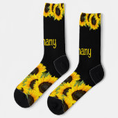 Chaussette Fleurs de soleil personnalisées (Gauche)