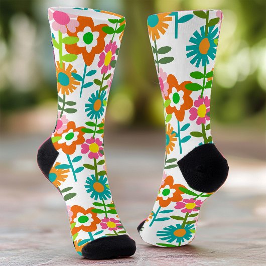 Chaussette Fleurs de style des années 1960
