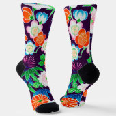 Chaussette Fleurs, design japonais (Angulaire)