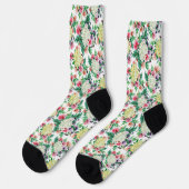 Chaussette Fleurs d'été colorées motif (Gauche)